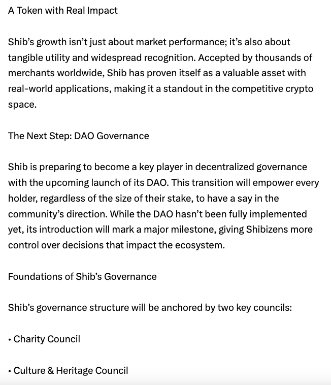 Memecoin Shiba Inu unveils plans to launch DAO